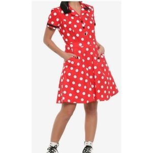 Disney Red and White Polka Dot Mini Dress